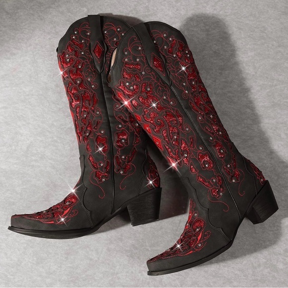 LingxiaUne Shoes - LingxiaUne Cowboy Boots - Size 7